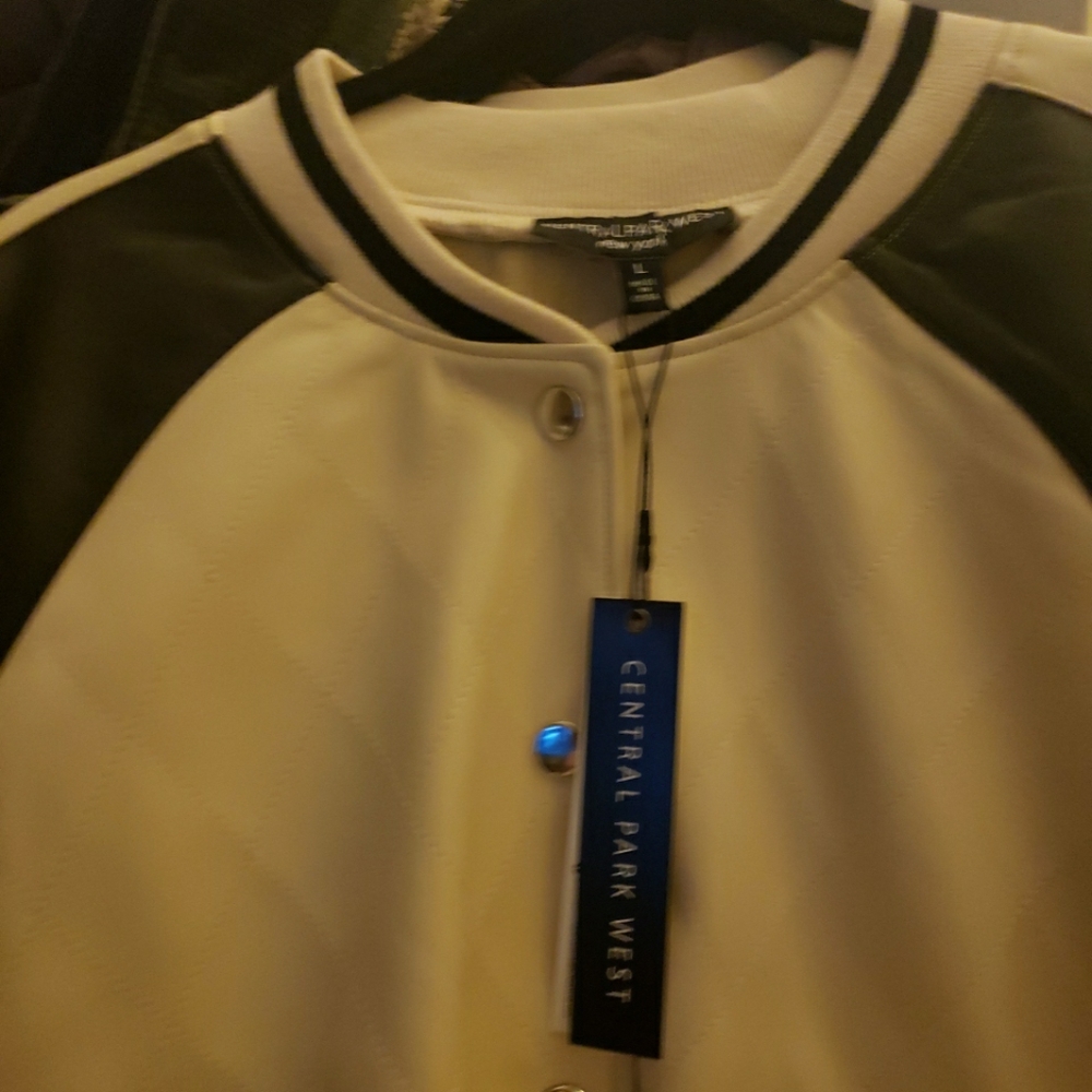 Central Park West Issa Quilted Bomber in Ivory and Black NWOT Size Large - Picture 5 of 7